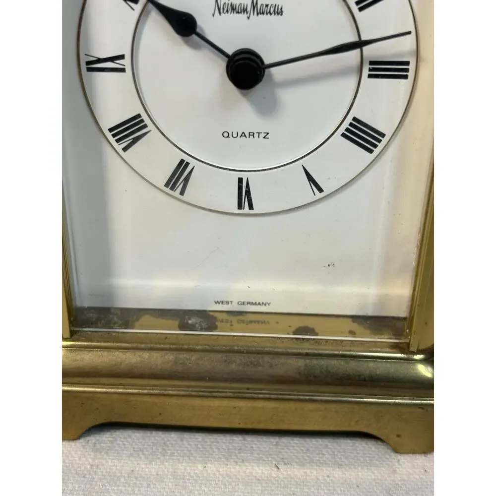 Neiman Marcus Quartz Gold Tone Carriage Clock West Germany
